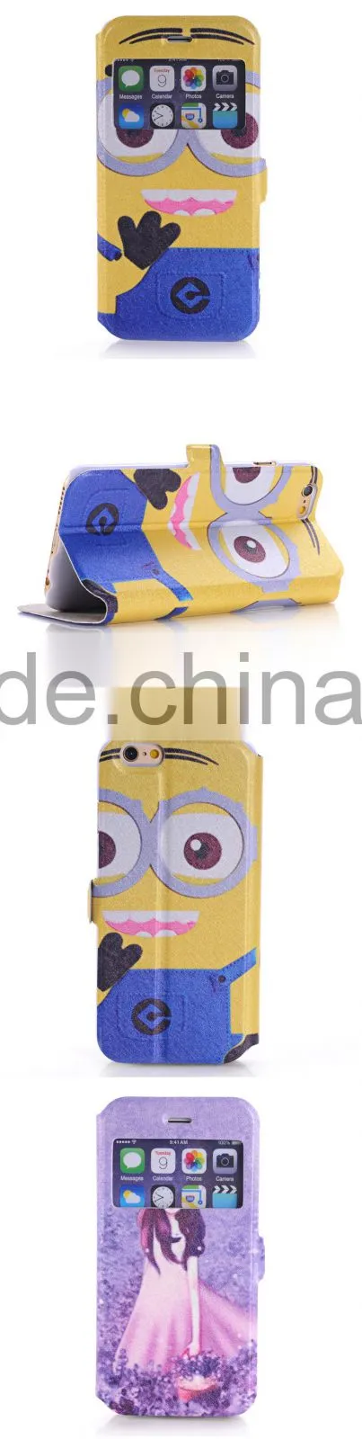 Stand Style Magnet Flip PU Leather Cartoon Paiting Pattern Soft Case For iPhone 6 6S 4.7Inch Wallet Cover for iphone6 phone bags