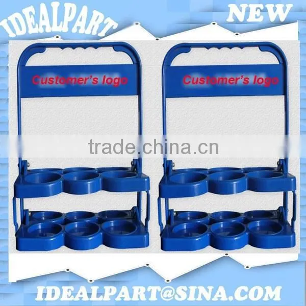 Plastic bottle carrier basket with 6 holders
