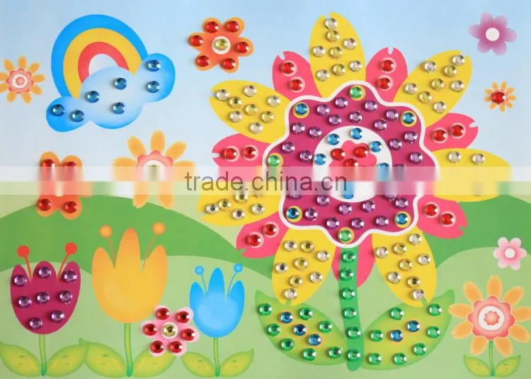 Colorful flower kids DIY product crystal sticker