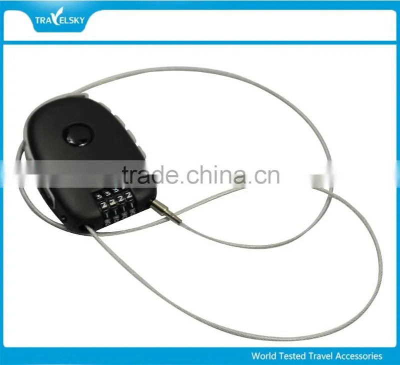 Retractable Cable Combination Plastic Luggage Lock