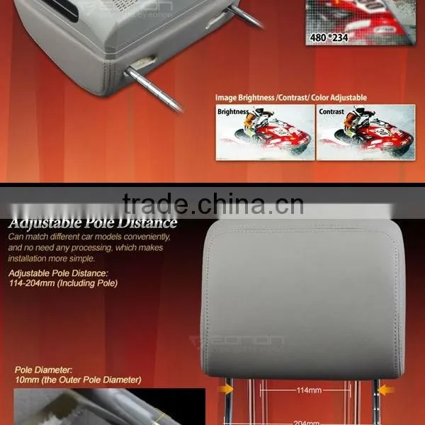 L0276 9 Inch Digital Touch Screen Detachable Headrest DVD player(Grey/Tan/Black Color)