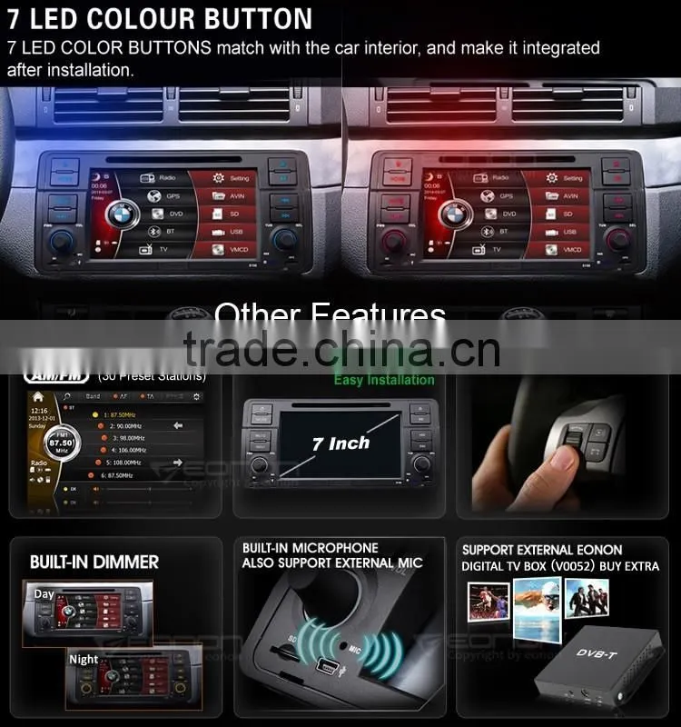 EONON D5150Z 7" Digital Touch Screen Car DVD Player with Built-in GPS For BMW E46