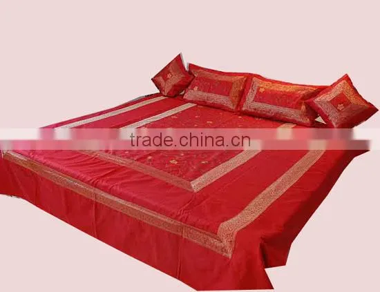 Luxury Lovely Silk Embroidered Bedspread Bedsheets in India