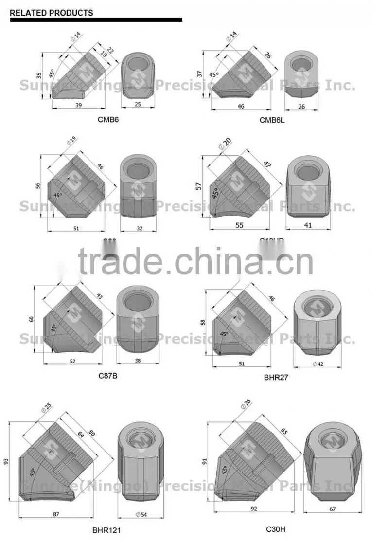 HQ85 Conical round shank tool bit holder