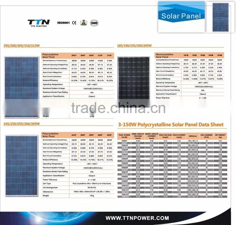 150w Mono solar panel,use for solar street light