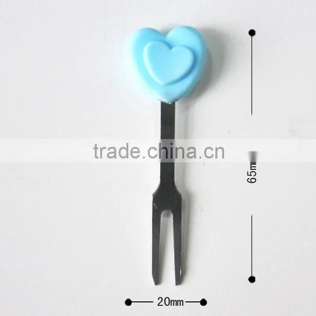 FDA standard heart shape stainless steel cocktail forks
