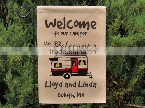 Factory selling garden flag blank burlap flags cheap garden flags