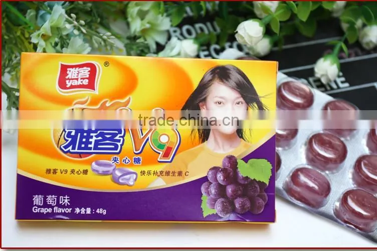 48g V9 center filled hard candy confectionery