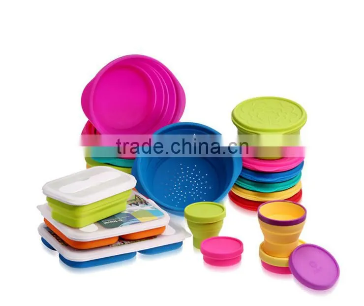 2014 high quality silicone collapsible lunch box /storage box