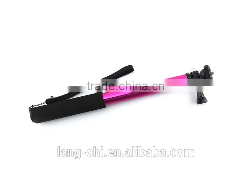 handheld colorful wireless selfie stick with remote bluetooth shutter