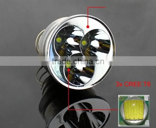 C8-3T6 Rechargeable 3*XML L2 T6 LED hight brightest flashlight 3800LM police xml t6 flashlight