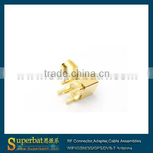 RP-SMA thru hole Jack(male pin) RA PCB Mount with solder post sma rf connector solder
