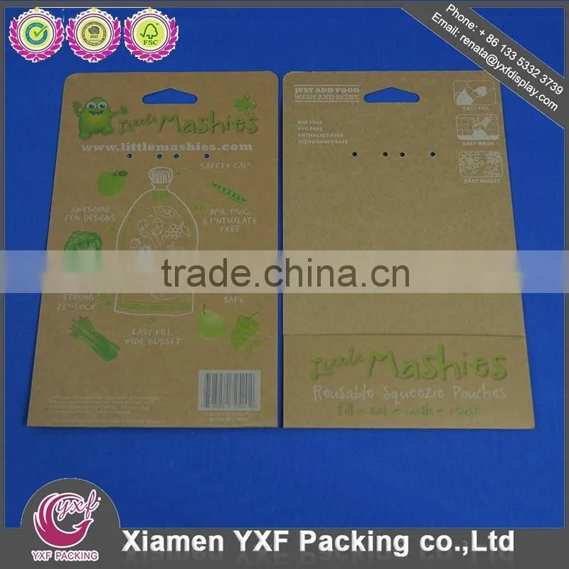 Paper backing card for packing