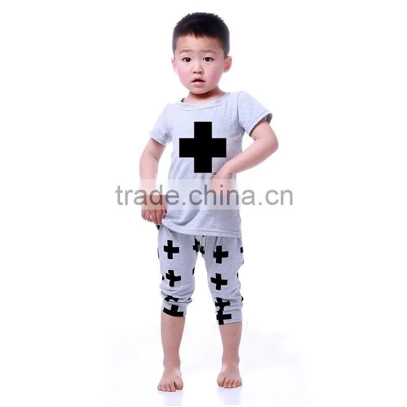 boys clothes summer 2016 new with The blcak Cross baby clothing sets