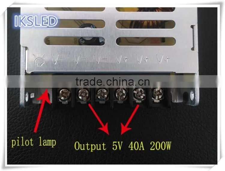 Full power supply, 5V 40A power supply 200w for led products