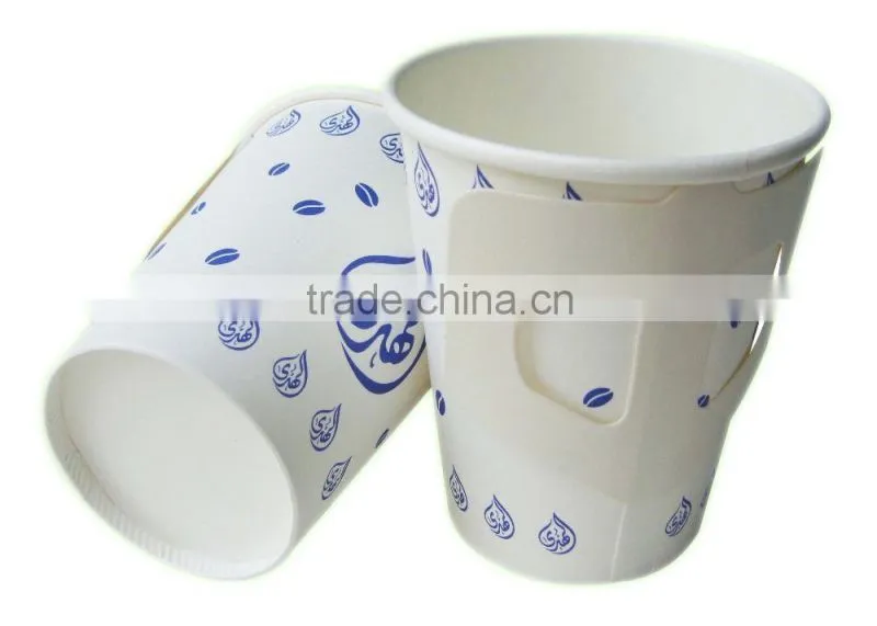 Paper coffee cups with handle /handle single paper cup