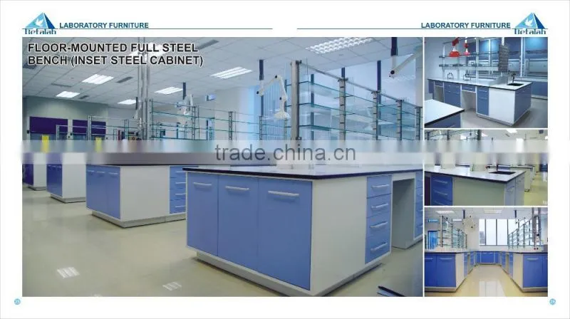 New Style Modern Laboratory Furniture for Hospital Steel Workbench with Drawers and Regent Shelf