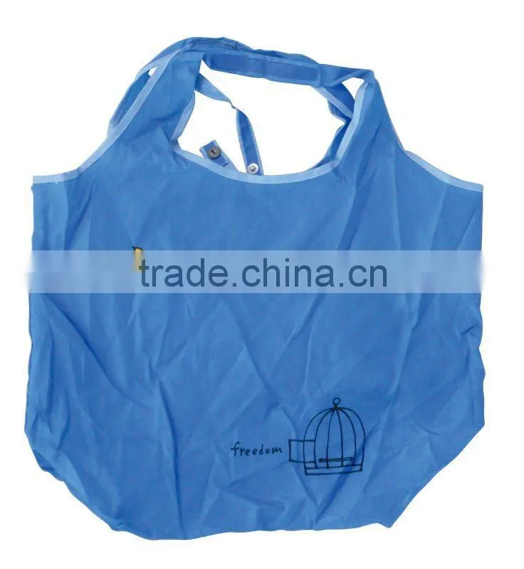 2016 Blue 190T Polyester Reusable Shopping Bag with Handle