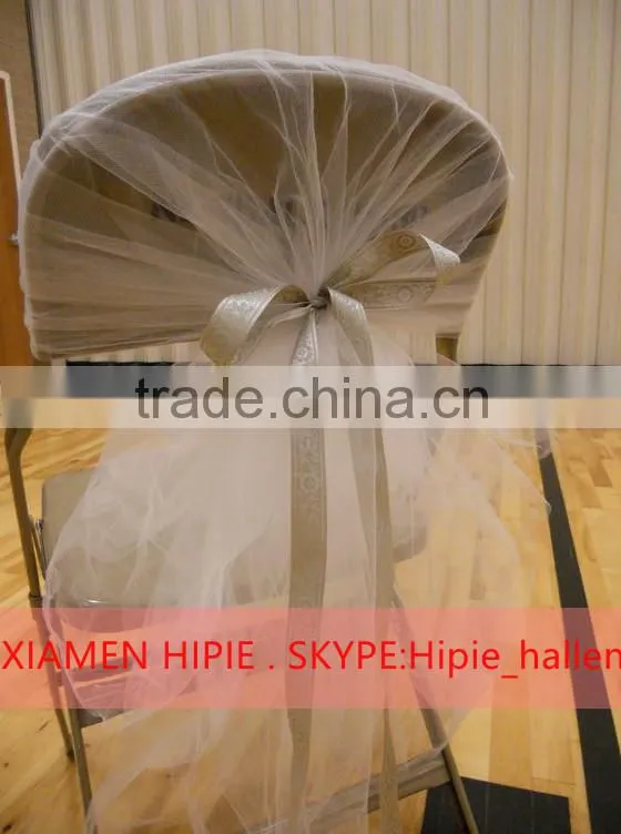 High Quality wedding chair bows of 100% Nylon red organza