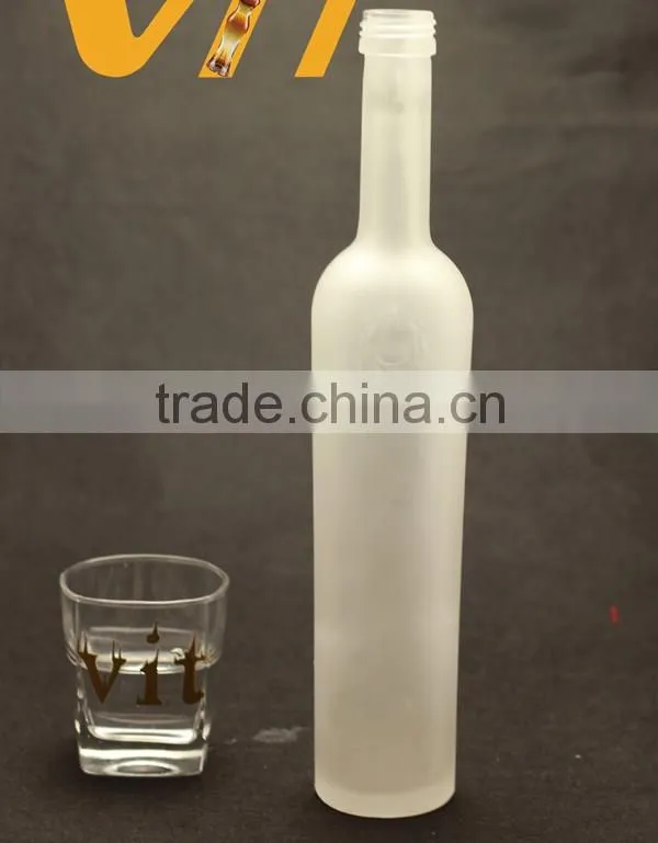 High quality frosted glass bottle tequila glass bottle fancy glass bottle