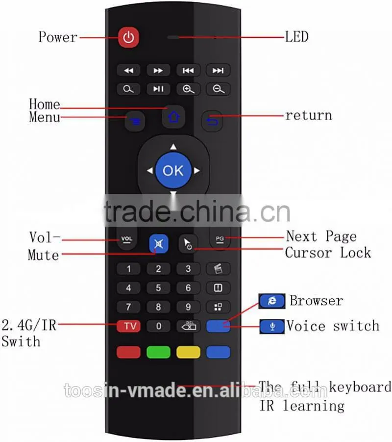 2.4G Remote Control A121 Wireless Keyboard + Voice for Smart TV Android TV box