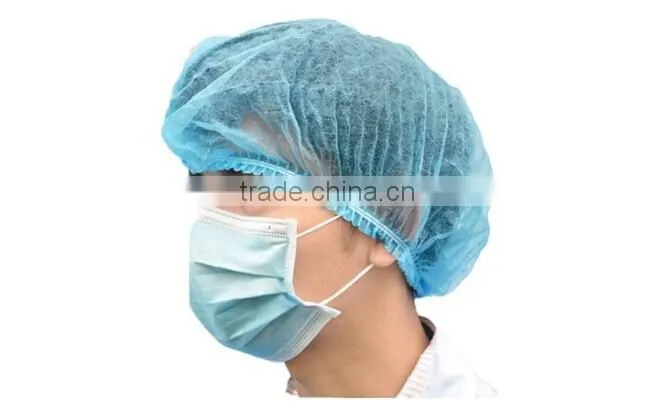 disposable single elastic non woven protective crimped mob cap
