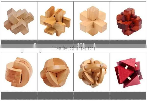 Chinese Traditional Wooden Educational Kongming Lock Burr Puzzle Toy