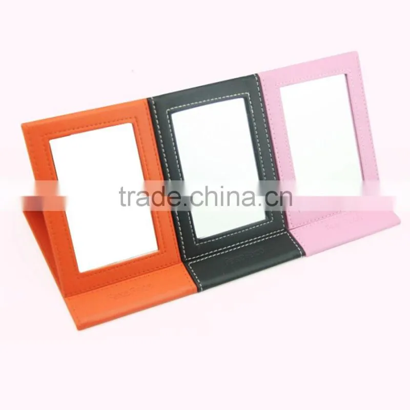 promotional leather protable makeup mirror