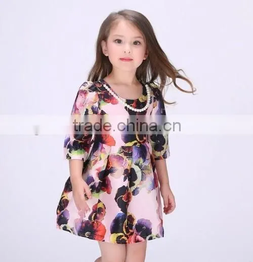 2016 flowers baby children latest fashion dress designs hot sale girls picture of children casual dress