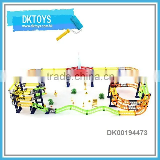 Duplex Giant Layer Vision Musical Winding Bridge Kids Toys Automatic Car Cycle Highway