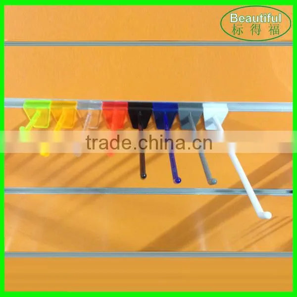 WHITE TOUGHENED PLASTIC SLAT WALL HOOKS