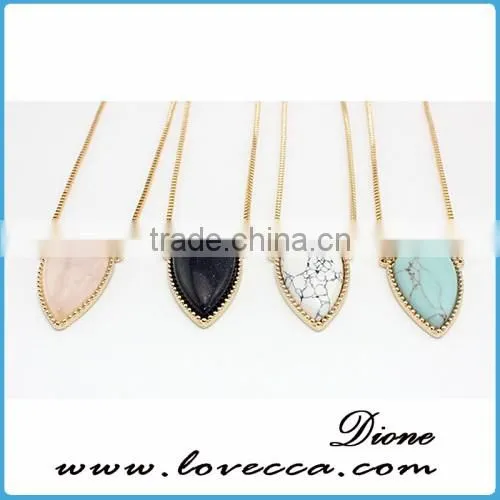 China Factory Wholesale Women Gold Chain Black Stone Necklace