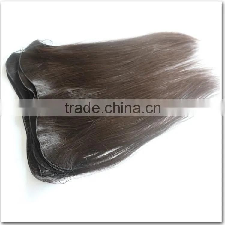 100% mongolian hair human hair weaving, top quality hand tied weft