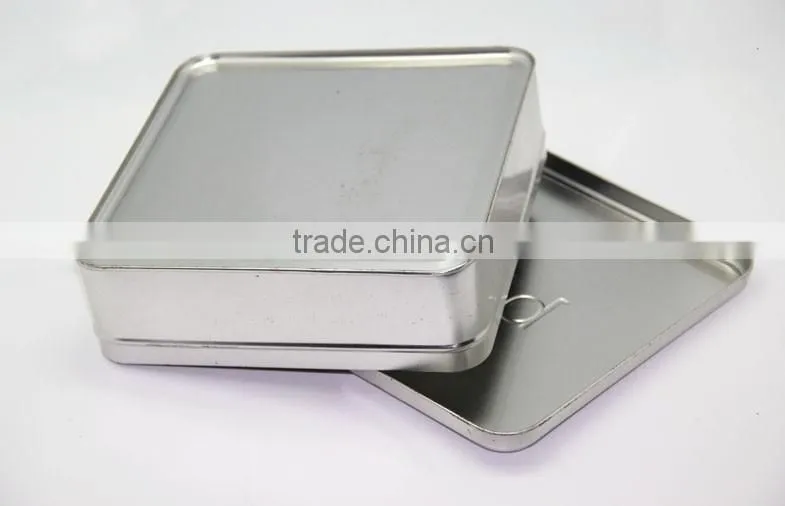 Empty Silver Customized Printing Square Tin Cans
