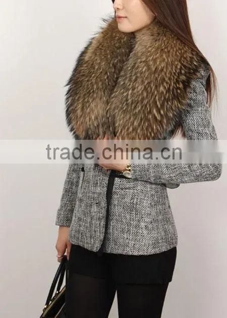 lady's soft raccoon fur collar RC15