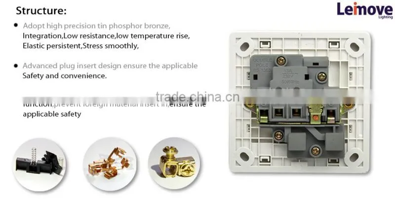 universal energy saving ac 220v wall socket with fuse