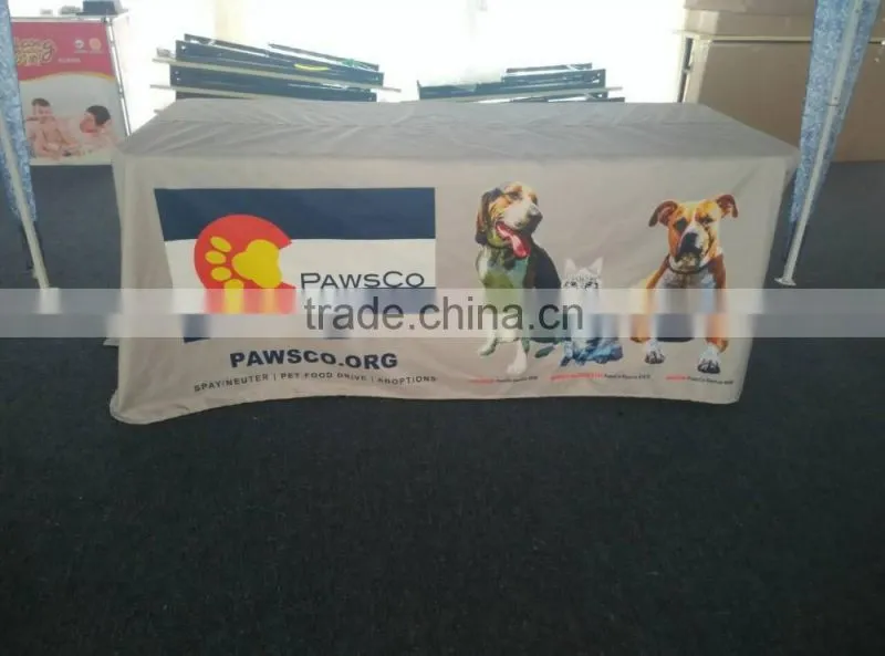 Whosale polyester Rectangular type table cover with logo