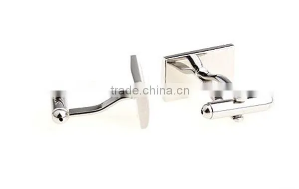Novelty luxury stainless steel square Italian gold silver cufflinks for men's gift