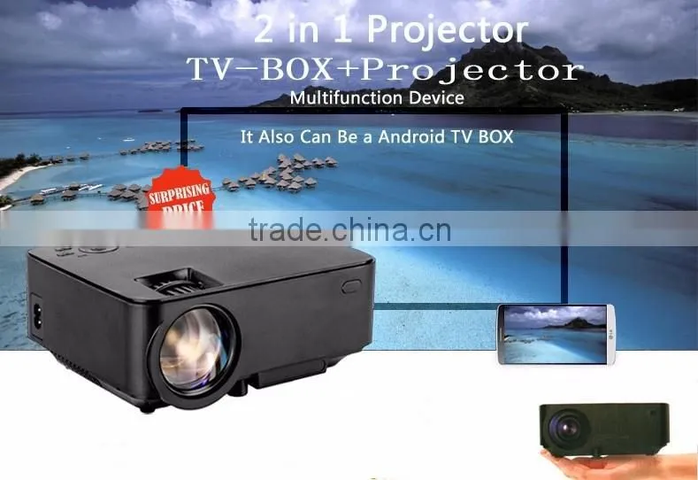 New arrival! PTP200S Android 4.4.2 HD LED small LCD Projector with Miracast WiFi Bluetooth 4.0 Bluray beamer
