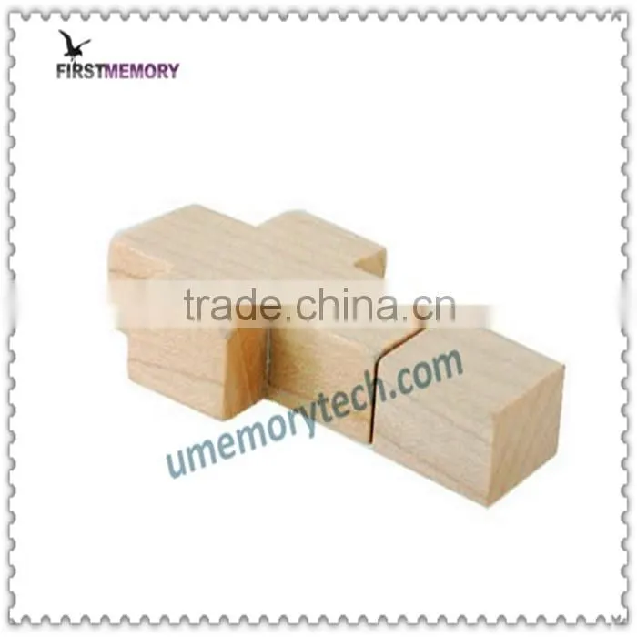 A maple wood Cross thumb usb key drive 2gb 4gb