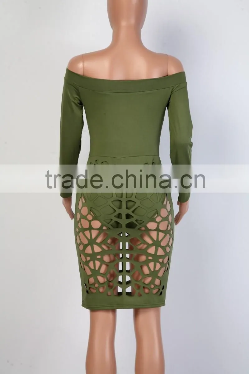 Bonvatt 2017 New Arrival Red Hollow Out Turtleneck Knee-Length Bandage Dress Sleeveless With Hole Sexy Costumes