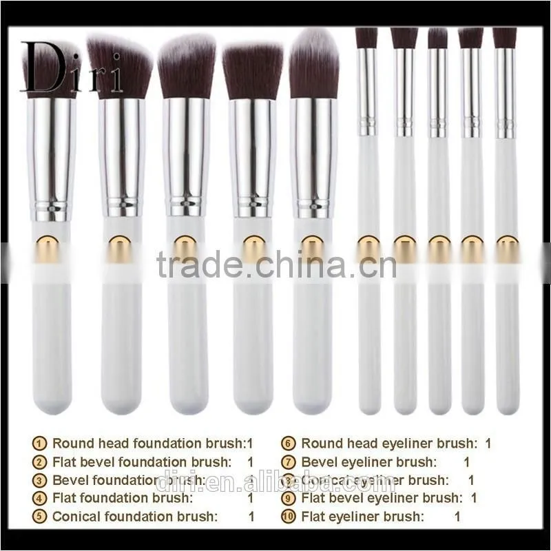 Professional pincel maquiagem 10 pcs synthetic hair cosmetic brush set