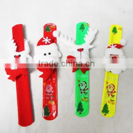 Hot promotiona gifts Create Silicone Slap Bracelets Online,Santa Claus silicone slap bracelet,cartoon silicone snap band