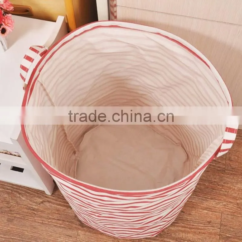 Unique Cotton Sundries Storage Bin Linen Collapsible Folding Laundry Basket