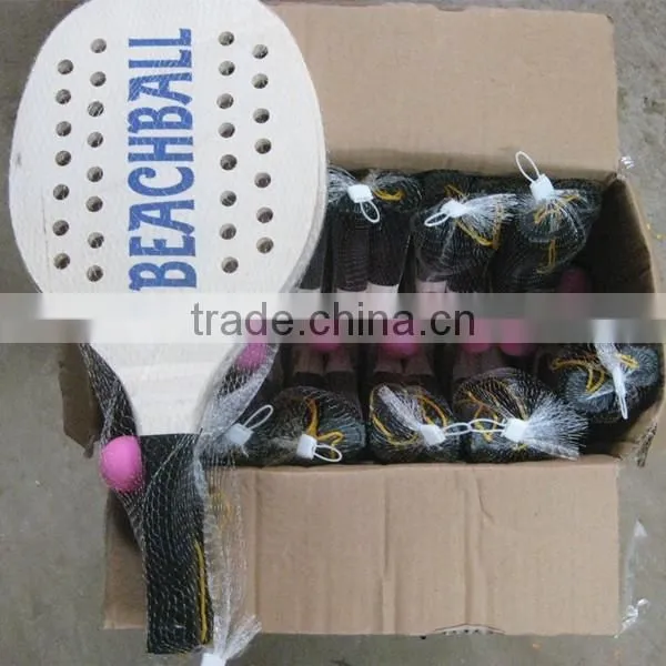 hot selling 38*24*1.2 cm wooden beach racket set game