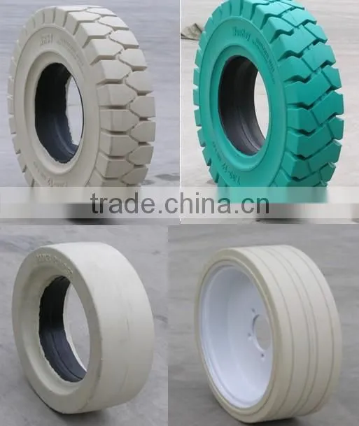 Top Quality Industrial Tyre 28x9-15 12pr, Non Marking White Solid Tires for Forklift (many sizes)