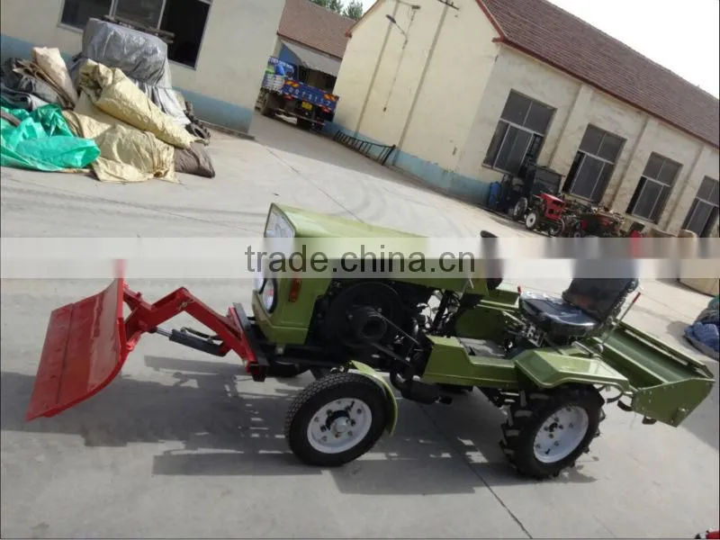Mini Tractor with snow blade