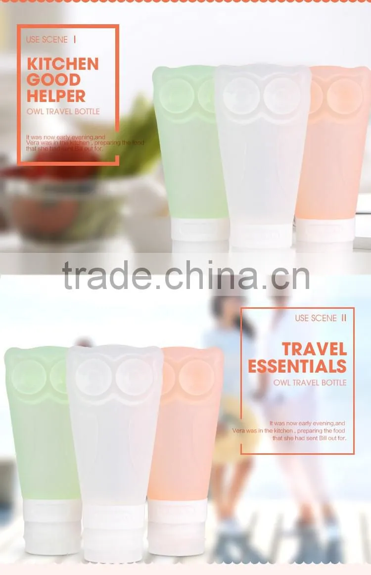 Creative design owl shape silicoen teavel tube