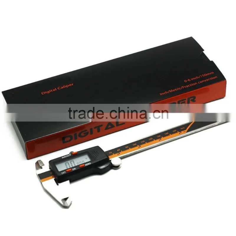 Electronic Digital Caliper Inch/Metric/Fractions Conversion 0-6 Inch/150 mm Stainless Steel