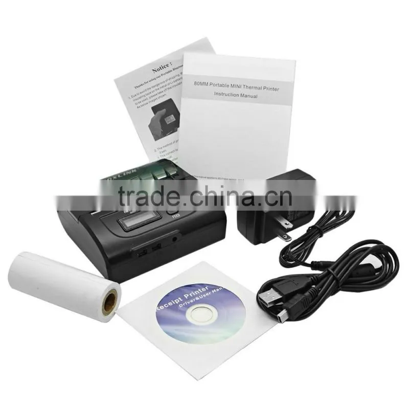 Voxlink portable 80mm pos printer label printer bluetooth barcode printer( android+ios)